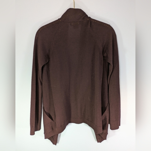 Eddie Bauer Eggplant Soft Wool Open Cardigan - Picture 2 of 4